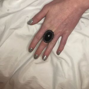 Black and silver ring